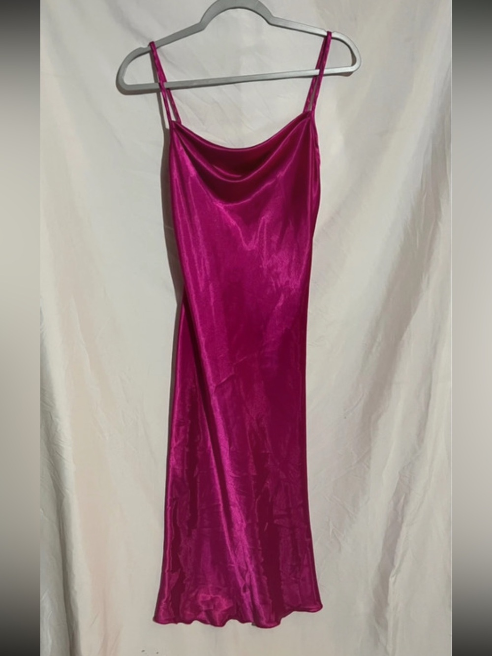 Y2K satin dress pink Bebe 90’s Vintage midi slip sundress